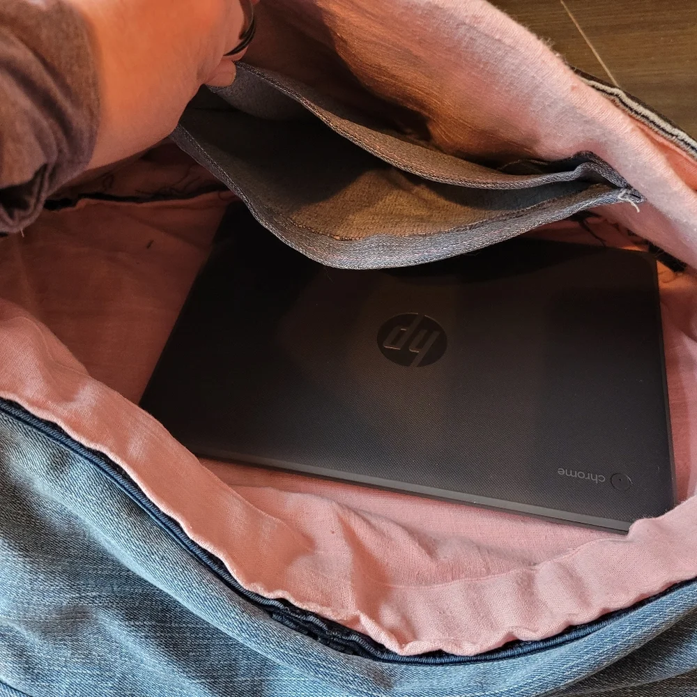 Upcycled laptop/book bag